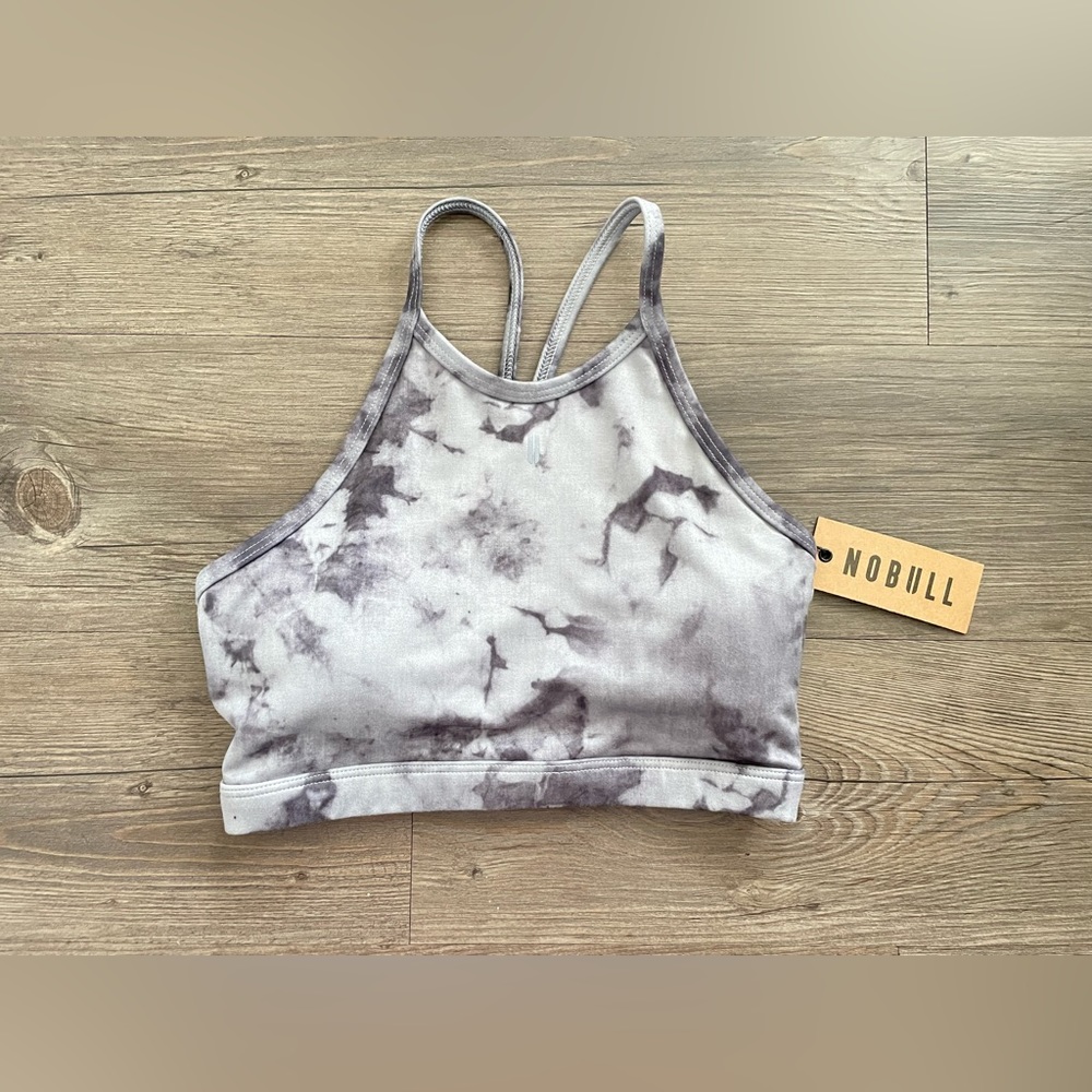 NOBULL NWT women’s size small high neck halter tie-die sports bra